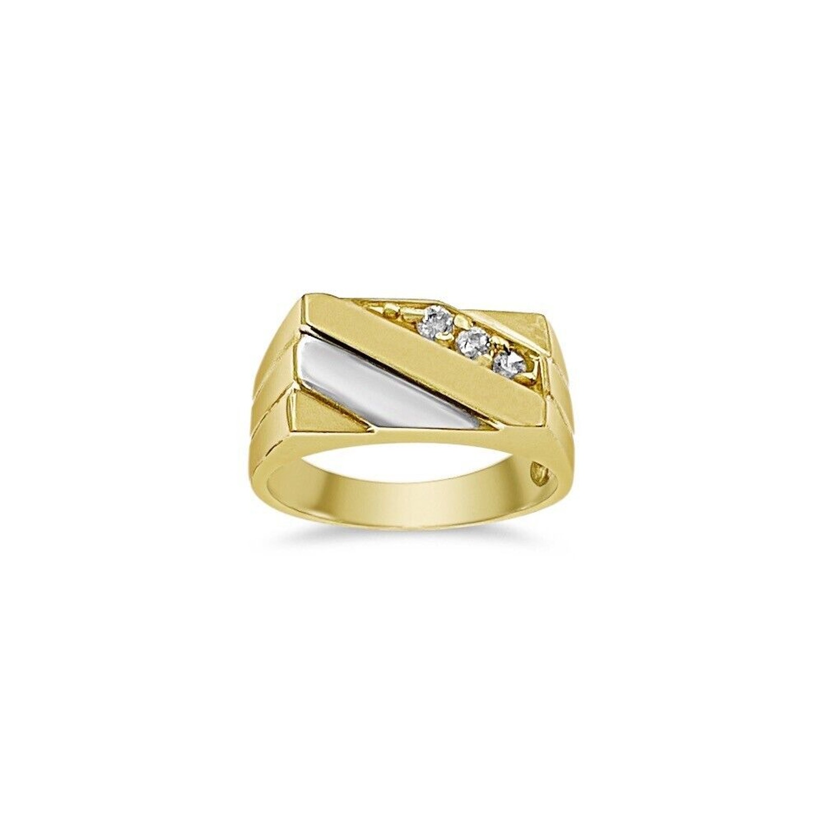 10k Yellow Gold Rectangular Mens Signet Pinky Ring Band